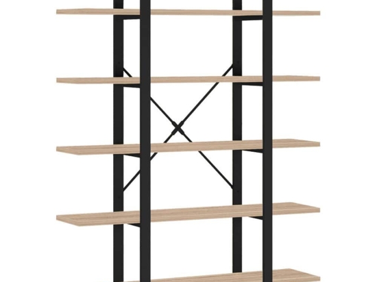 Βιβλιοθήκη Esthon 197-000229 120x28x180cm Natural-Black