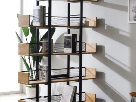 Βιβλιοθήκη Musha 197-000299 120x22x185cm Black-Oak
