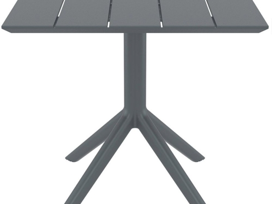 Τραπέζι Paris 20.0867 80x80x74cm Dark Grey Siesta
