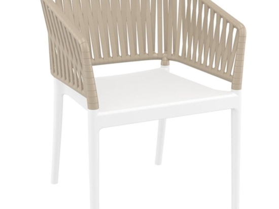 Πολυθρόνα Portofino 20.0876 58x58x80cm White-Taupe Siesta
