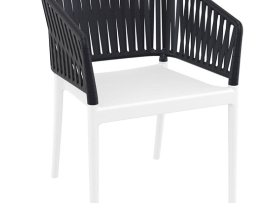 Πολυθρόνα Portofino 20.0878 58x58x80cm Black-White Siesta
