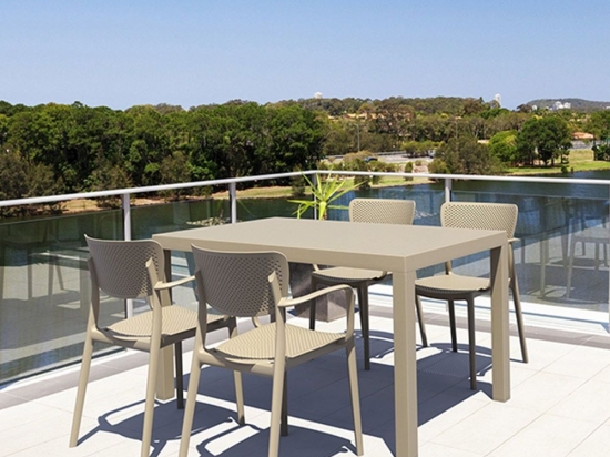 Σετ Τραπεζαρίας 5Τμχ Ares Loft 20.9973 140x80x75cm Taupe Siesta 4 Θέσεων