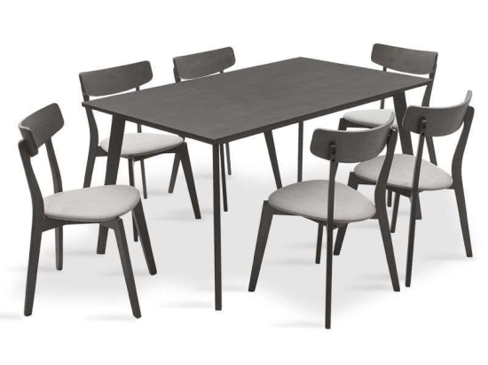 Τραπεζαρία Benson - Toto Σετ 7τμχ 200-000193 150x90x75cm Rustic Grey 6 Θέσεων