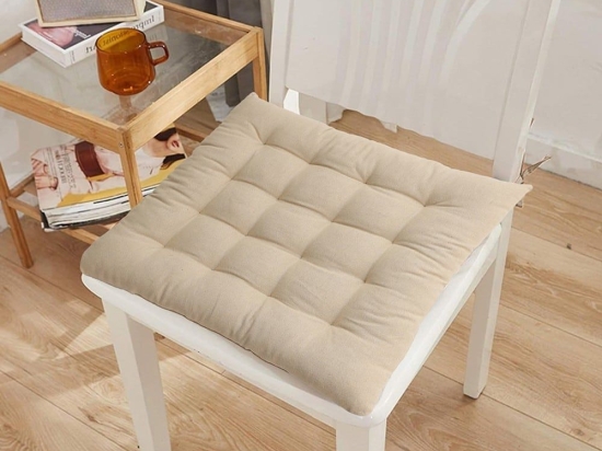 Μαξιλάρι Καρέκλας Mad Τετράγωνο Beige Melinen 100% Βαμβάκι
