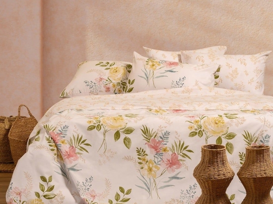 Σεντόνια Sylvie Με Λάστιχο (Σετ 3τμχ) Beige Melinen Μονό 100x232cm Βαμβάκι-Πολυέστερ