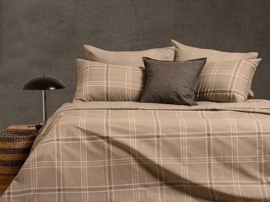 Σεντόνια Odin Με Λάστιχο (Σετ 4τμχ) Beige Melinen King Size 180x232cm Βαμβάκι-Πολυέστερ