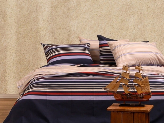 Σεντόνια Arion Με Λάστιχο (Σετ 4τμχ) Blue Melinen King Size 180x232cm Βαμβάκι-Πολυέστερ