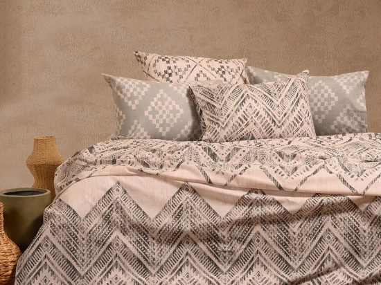 Σεντόνια Barrio Με Λάστιχο (Σετ 4τμχ) Grey Melinen King Size 180x232cm Βαμβάκι-Πολυέστερ