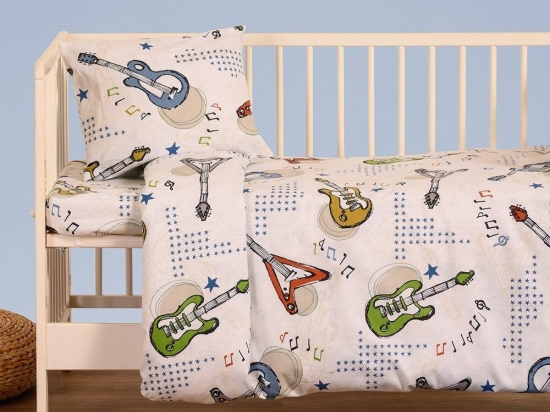 Παπλωματοθήκη Βρεφική Φανελένια Music Ice Melinen 110x160cm 100% Βαμβακερή Φανέλα