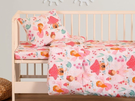 Σεντόνια Βρεφικά Magic (Σετ 3τμχ) Pink Melinen Κούνιας 120x170cm 100% Βαμβάκι