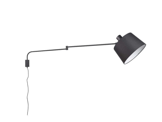 Φωτιστικό Τοίχου Baldo 28x28cm Black Mat-Black 200600132 Trio Lighting Μέταλλο,Ύφασμα