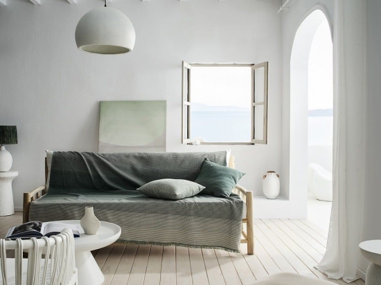 Ριχτάρι Zebra 302 Weed Green Gofis Home Τετραθέσιο 180x350cm Βαμβάκι-Πολυέστερ