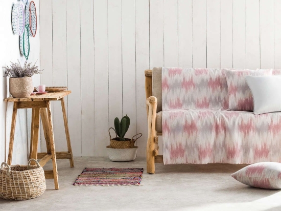 Ριχτάρι Pulse Pink 840/17 Gofis Home Διθέσιο 180x250cm Βαμβάκι-Πολυέστερ