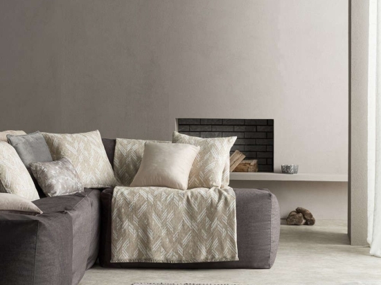 Ριχτάρι Niagra 842/06 Beige Gofis Home Τριθέσιο 180x310cm Βαμβάκι-Ακρυλικό