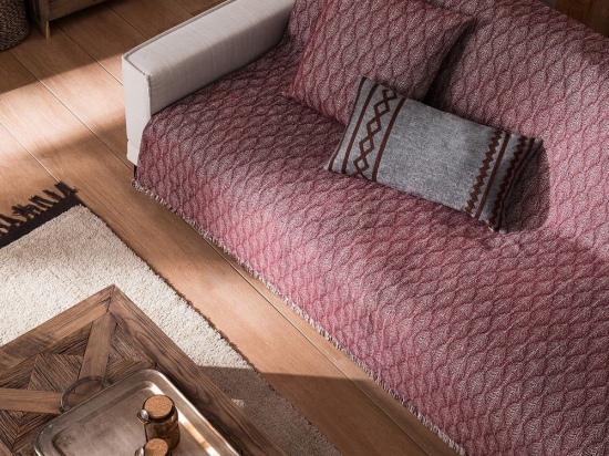 Ριχτάρι Peacock 935/ 02 Cherry Gofis Home Διθέσιο 180x250cm Βαμβάκι-Ακρυλικό
