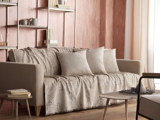 Ριχτάρι 948/15 Μπεζ & Γκρι Gofis Home Διθέσιο 180x250cm Chenille-Πολυέστερ