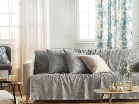 Ριχτάρι 948/11 Turquoise Gofis Home Τριθέσιο 180x310cm Chenille-Πολυέστερ