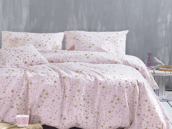 Σεντόνια Σετ 3Τμχ. Diva Estella Pink Ρυθμός Ημίδιπλο 160x260cm 100% Βαμβάκι