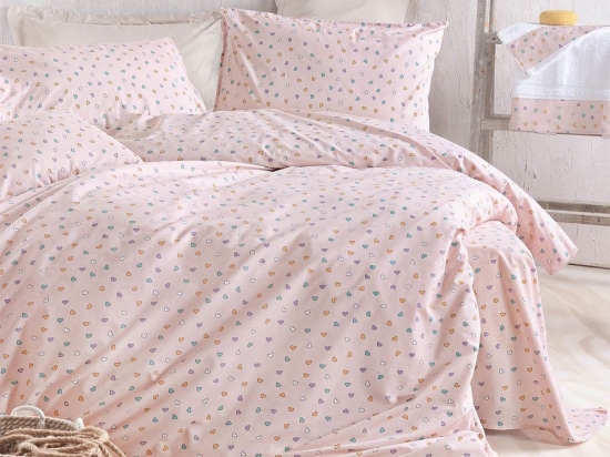 Σεντόνια Tiny Heart (Σετ 3τμχ) Somon Ρυθμός Ημίδιπλο 160x260cm 100% Βαμβάκι