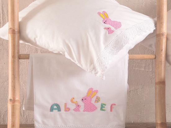 Σεντόνια Βρεφικά Miffy (Σετ 3τμχ) Pink Ρυθμός Κούνιας 105x160cm 100% Βαμβάκι