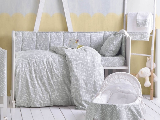 Παπλωματοθήκη Βρεφική Cute (Σετ 2τμχ) Grey Ρυθμός 110x160cm 100% Βαμβάκι