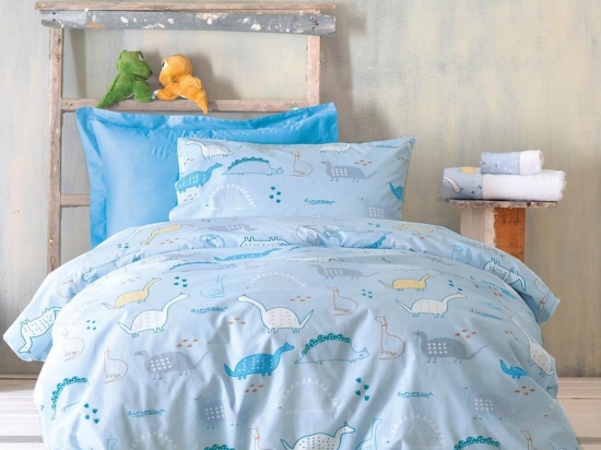 Πάπλωμα Παιδικό Stomp (Σετ 2τμχ) Light Blue Ρυθμός Μονό 160x240cm 100% Βαμβάκι