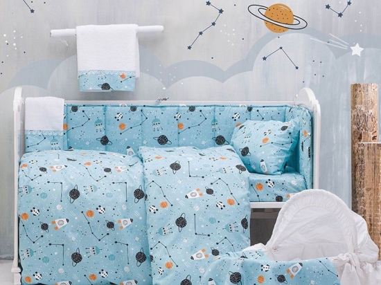 Πάπλωμα Βρεφικό Astroworld Blue Ρυθμός 110x150cm 100% Βαμβάκι