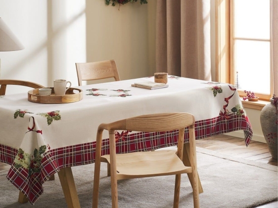 Τραπεζομάντηλο Χριστουγεννιάτικο 457 Beige-Red Gofis Home 135x240