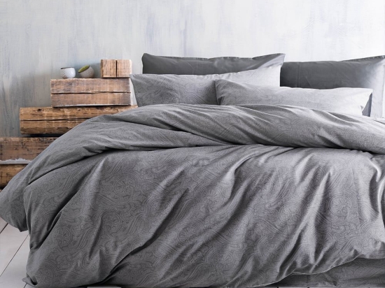 Κουβερλί Charisma (Σετ 3τμχ) Grey Ρυθμός Υπέρδιπλo 220x240cm 100% Βαμβάκι