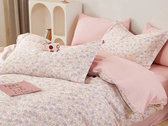 Κουβερλί Taryn (Σετ 3τμχ) Pink Ρυθμός Υπέρδιπλo 220x240cm 100% Βαμβακοσατέν