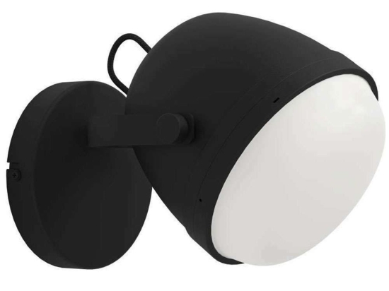 Φωτιστικό Τοίχου - Απλίκα Upanema 390081 18,5x17cm 1xE27 28W Black-White Eglo Ατσάλι,Γυαλί