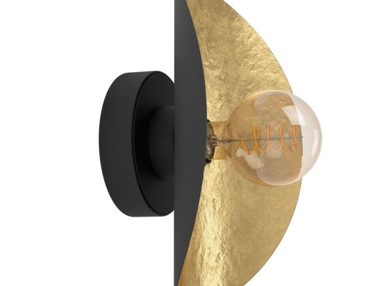 Φωτιστικό Τοίχου Saceda 390394 Ε27 25x29x12,5cm Black-Gold Eglo
