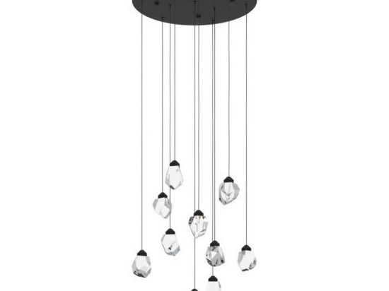 Φωτιστικό Οροφής Κρεμαστό Sindicat 390412 10 x Led 350lm Dim 58x150cm Black-Clear Eglo