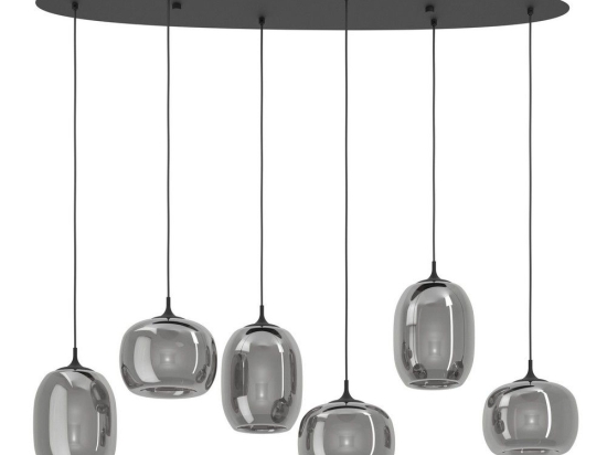 Φωτιστικό Οροφής - Ράγα Larva 390415 6xE27 118,5x150cm Black Eglo
