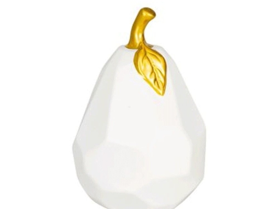 Διακοσμητικό Αντικείμενο Αχλάδι Vallee 427002 10x16cm White-Gold Eglo Κεραμικό