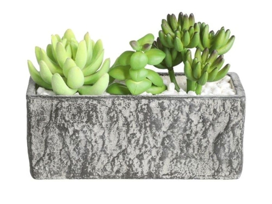 Τεχνητό Φυτό Σε Κασπώ 428009 17,8x7,5x14,5cm Green Eglo Πλαστικό