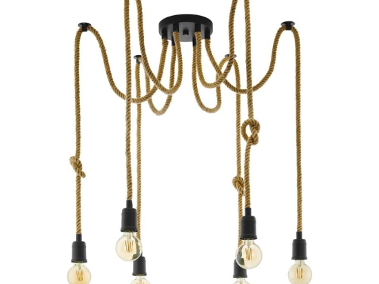 Φωτιστικό Οροφής Κρεμαστό Rampside 43195 Black-Amber Eglo Μέταλλο