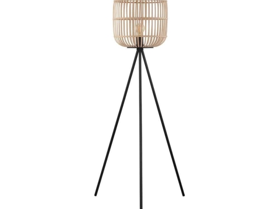 Φωτιστικό Δαπέδου Bordesley 43219 Natural-Black Eglo Μέταλλο,Ξύλο