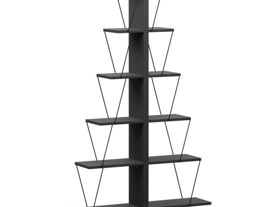 Βιβλιοθήκη Mini Tars (Σετ 2Τμχ) 225-000041 130x22x146cm Anthracite-Black