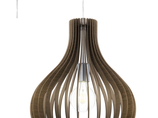 Φωτιστικό Οροφής Tindori 96259 Brown Eglo Μέταλλο,Ξύλο