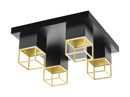 Φωτιστικό Οροφής - Πλαφονιέρα Led 97731 Black - Gold Montebaldo Eglo Μέταλλο