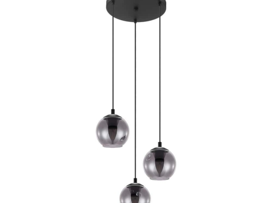 Φωτιστικό Οροφής Κρεμαστό Ariscani 98653 Black-Clear Eglo Μέταλλο,Γυαλί
