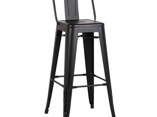 Σκαμπό Bar Texas 24.0033 Με Πλάτη 43Χ43Χ75/100 Black Μέταλλο