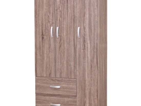 Ντουλάπα Tρίφυλλη Zelia 90x42x180cm Walnut Τρίφυλλη