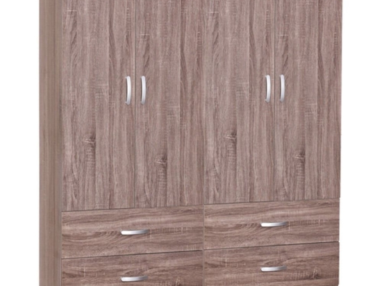 Ντουλάπα Τετράφυλλη Zelia Ι 249-000061 158x42x180cm Walnut Τετράφυλλη