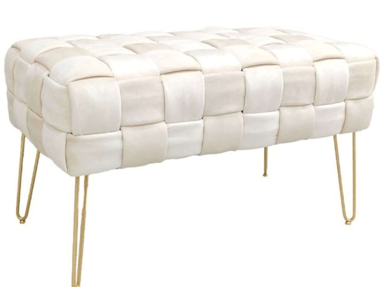 Σκαμπό Wenzo 257-000032 82x43x46cm Beige-Gold