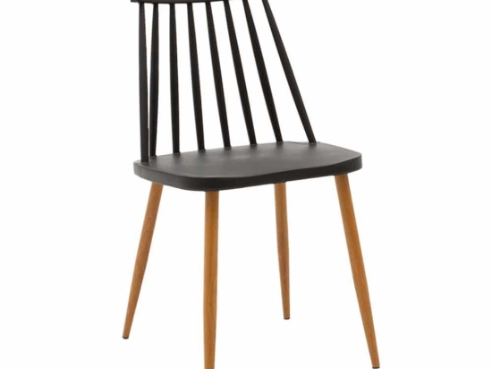 Καρέκλα Aurora 262-000014 43x48x79cm Black-Oak