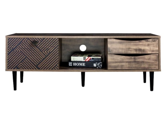 Έπιπλο Τηλεόρασης Home 120x39.5x45cm Grey Oak 271-00-021 Μελαμίνη,Μέταλλο