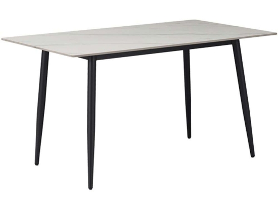 Τραπέζι Gustas 278-000001 120x60x75cm Marble Effect White-Black Πέτρα,Μέταλλο