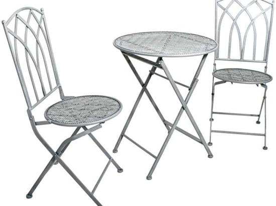 Τραπεζαρία Κήπου Gordon (Σετ 3Τμχ) 278-125-019 Grey 2 Θέσεων